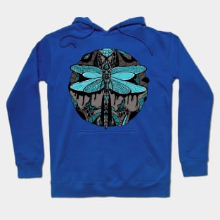 Blue Grey Circle of the Dragonfly Hoodie